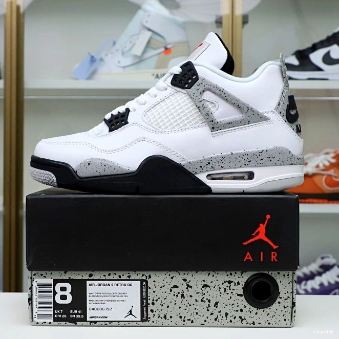 White Air Cement Retro 4 Jordan 0317